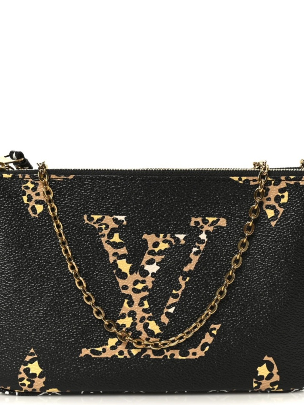 LOUIS VUITTON
Double Zip Jungle Pochette Giant Monogram Leather Crossbody Bag